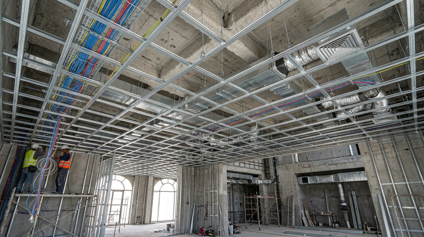 Raw Galvanized Steel Framing Phase